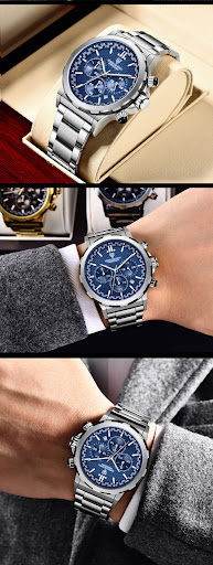 Title 12, Classic Steel Strap Business Multifunction Lumi...