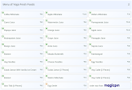 Yoga Fresh Foods menu 2
