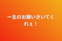 一生のお願いきいてくれぇ！