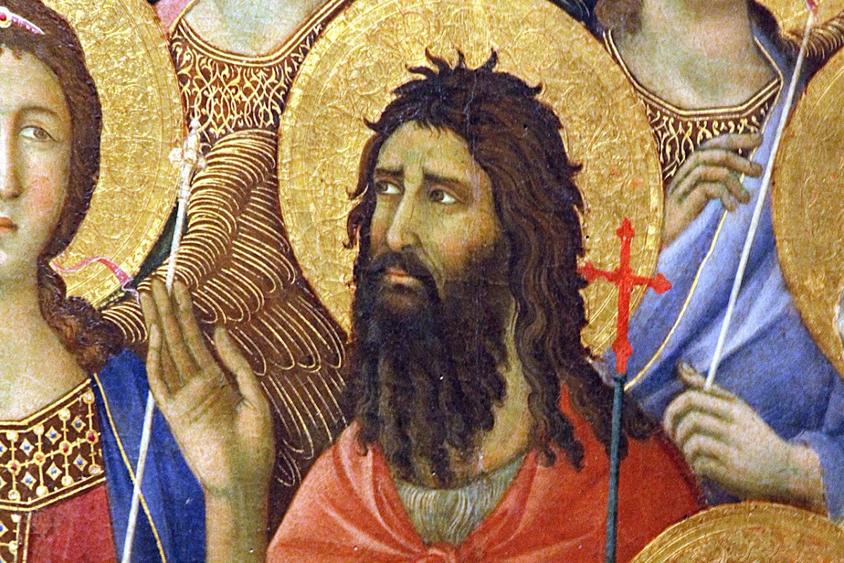 Duccio di Boninsegna, Maest del Duomo di Siena (1308-1311) Il lato delleStorie della Passione, (particolare San Giovanni Battista)