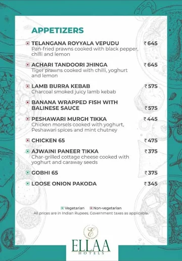 Alchemy Lounge - Ellaa Hotels menu 