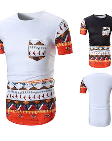 Men's Summer Ethnic Style Printed P - 0