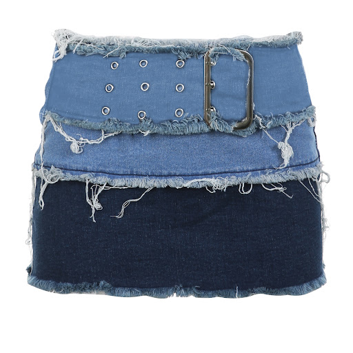 Title 8, Washed And Brushed Short Wrap Hip Half Skirt Se...