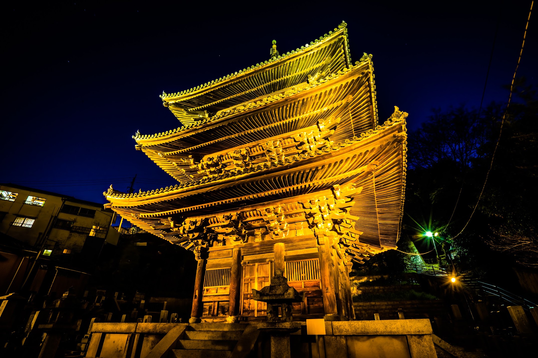 尾道 天寧寺海雲塔 夜景2