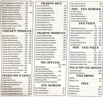 Chopstick Chinese Corner menu 