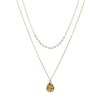 Water drop tag necklace