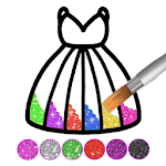 Cover Image of Скачать Glitter dress coloring and drawing book for Kids 3.0 APK