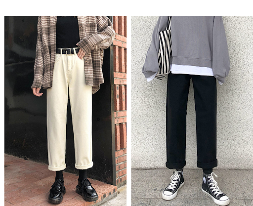 Title 5, Womens Off-white Jeans Straight Loose Comforta...
