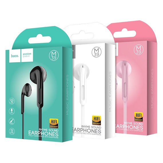 Mớitai Nghe Âm Thanh Hay Hoco M39/ M55 Nhét Tai Dây Có Mic Thoại Jack 3.5Mm Cho Điện Thoại Ip Android Bảo Hành 1 Năm