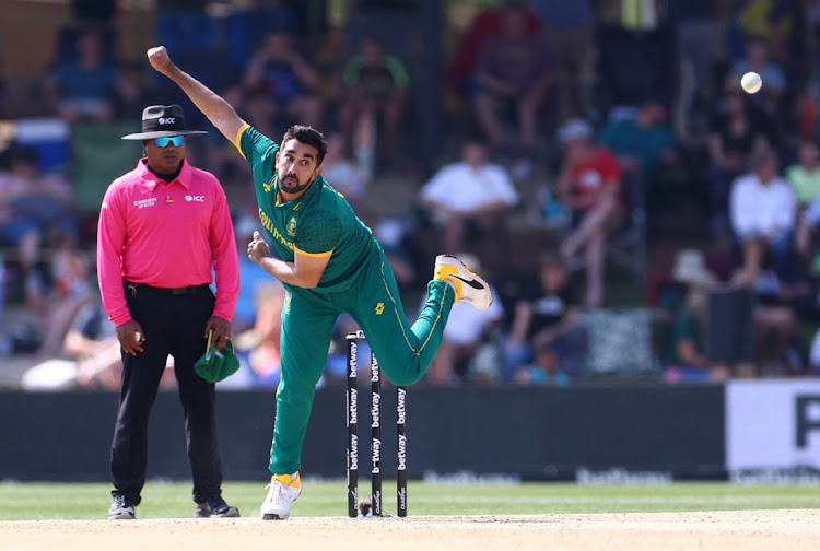 Wrist spinner Tabraiz Shamsi was the best of the South African bowlers in what was otherwise another poor performance in the second ODI against Australia on Saturday. Picture: SIPHIWE SIBEKO/REUTERS