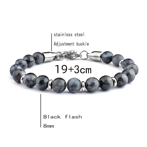 Title 8, Mens Stainless Steel Adjustable Stone Spacer B...