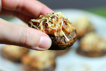 Sausage Stuffed Balsamic Mushrooms