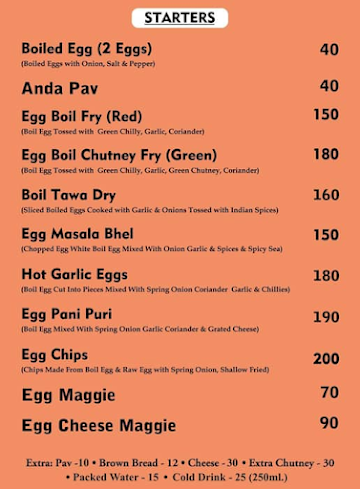 Egg Station menu 