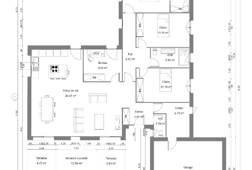  Vente Terrain + Maison - Terrain : 1 000m² - Maison : 130m² à Colomiers (31770) 