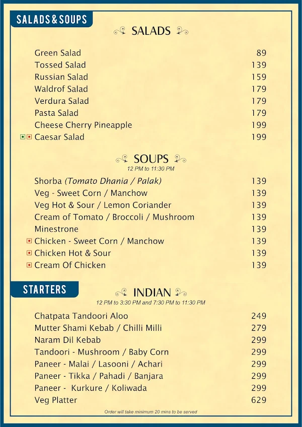 Picadore menu 