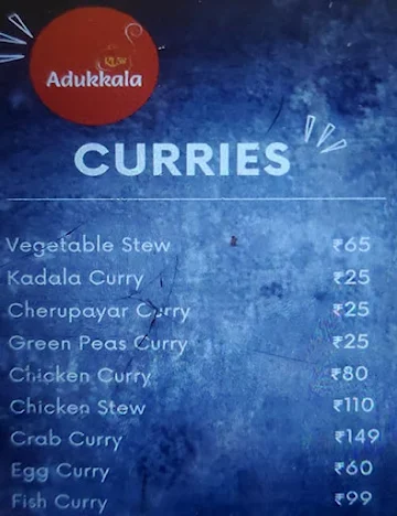 Adukkala KL 58 menu 