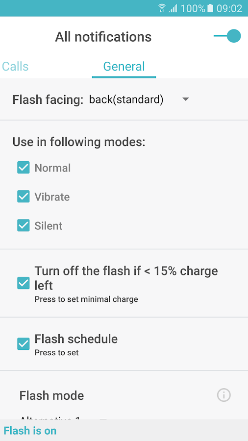    FlashOnCall (call and app)- screenshot  