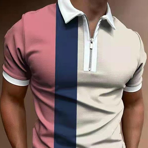 Title 2, Multicolor Mens POLO Shirt Printed Short Sleev...