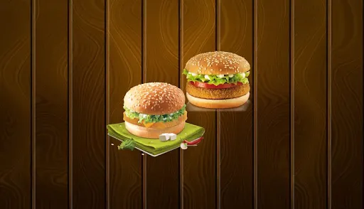 Spicy Paneer Burger With Veg Burger