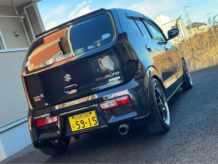 アルトのオフ会前手洗い洗車・ステッカーチューン・ナンバーフレーム・オフ会に参加・オフ会で会いましょうに関するカスタム事例の投稿画像5枚目