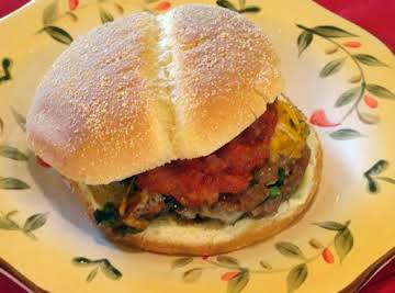 Taco Spinach Burgers with Homemade Picante Sauce