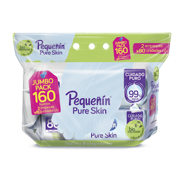 Toallitas Húmedas Pequeñín Pure Skin Paquete x 160 und  