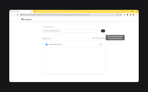 Nomoresurf: Productivity Website Blocker
