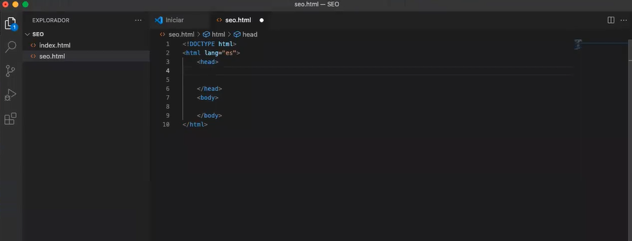 código básico de visual studio code