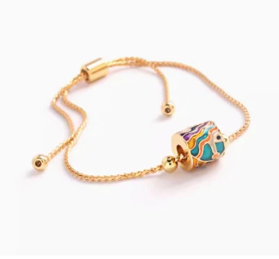 Title 8, Kleurrijke emaille drip glazed etnische armband...