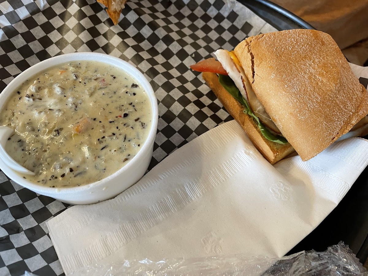 Half turkey samdwhich and MN wild rice soup