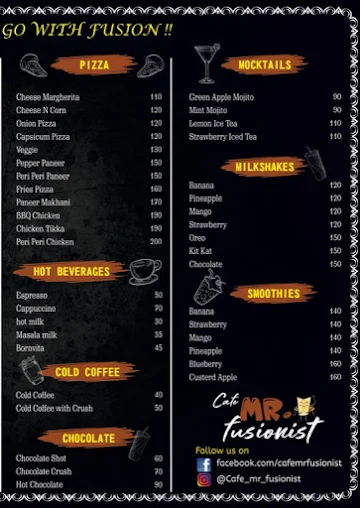 Cafe Mr.Fusionist menu 