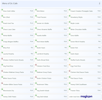 Dc Cafe menu 
