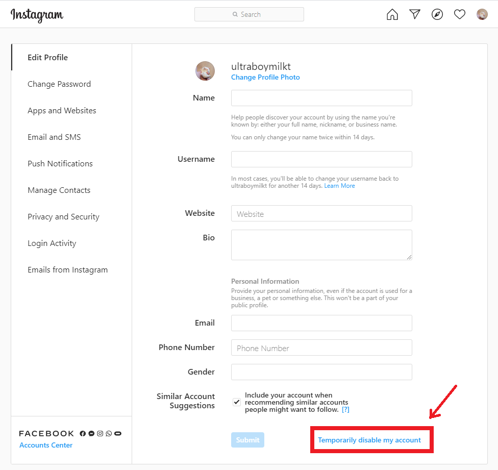 How to delete Instagram account