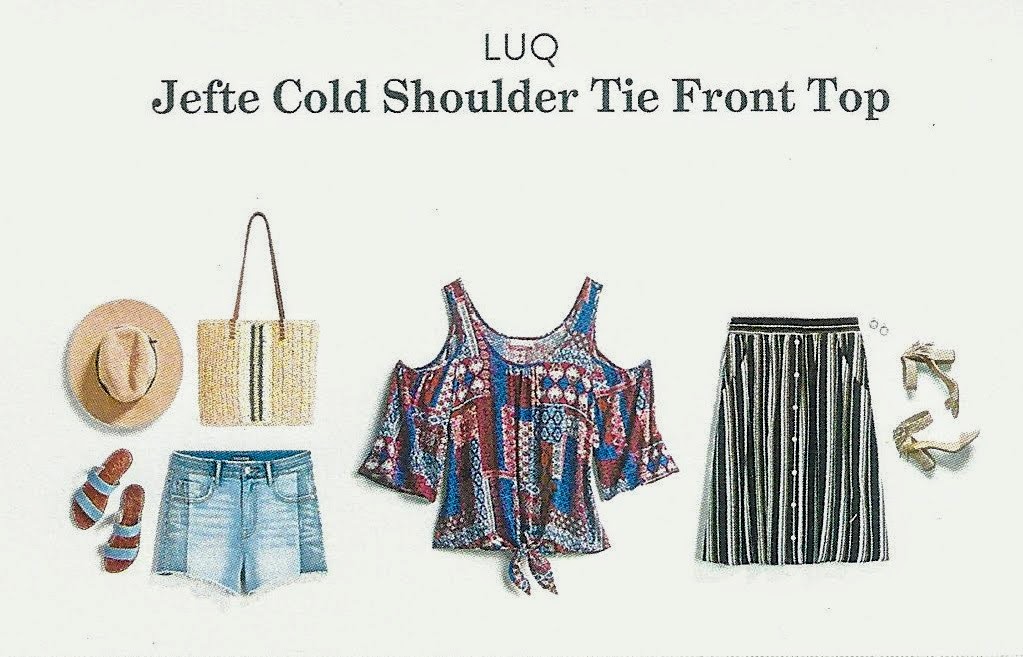 Summer Stitch Fix - Luq Jefte Cold Shoulder Tie Front Top