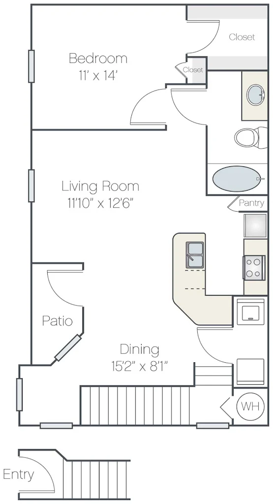 1 Bed 1 Bath