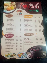 I love cake menu 1