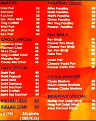 Kolkata Chats And Pani Puri menu 1