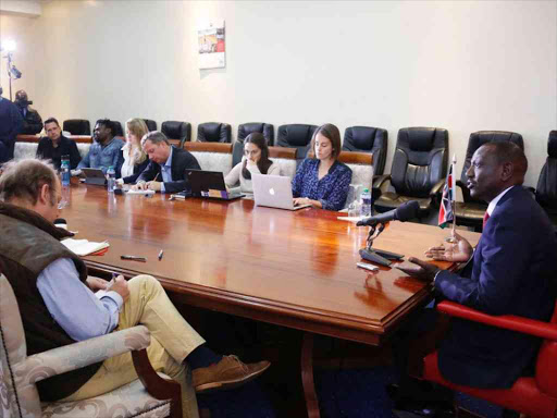 Deputy President William Ruto during an international news conference at his Karen Residence, Nairobi, October 17, 2017. /DPPS