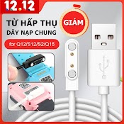 Dây Cáp Sạc Usb Hít Nam Châm 2 Chấu Cho Đồng Hồ Thông Minh Q12/S12/S2