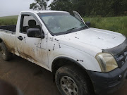 The teacher was driving this bakkie when he came under fire on Wednesday. 