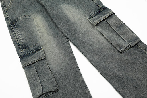 Title 10, Punk Washed And Worn Denim Overalls Men Durabl...