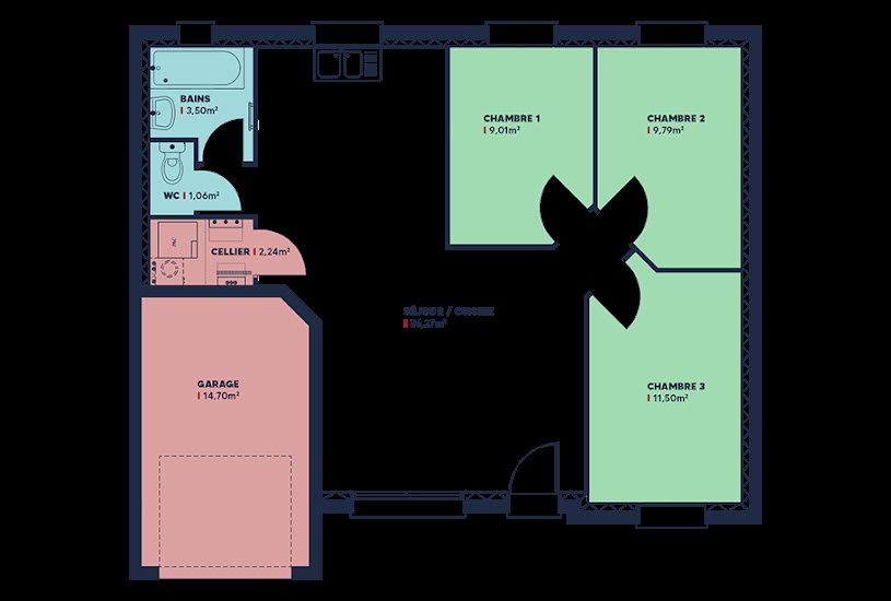  Vente Terrain + Maison - Terrain : 586m² - Maison : 73m² à Venarey-les-Laumes (21150) 