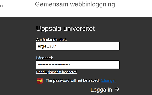 Auto-inloggare för Uppsala Universitet