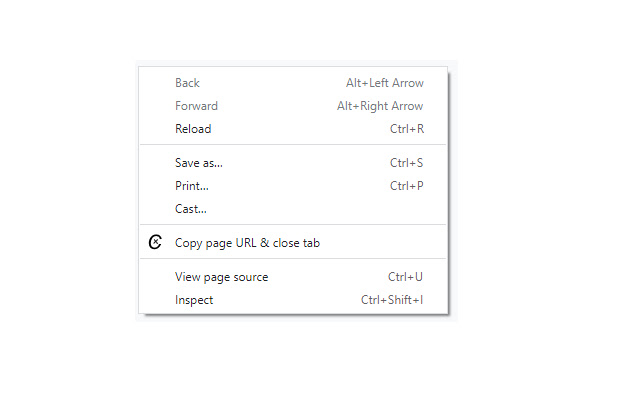 Copy Page URL & Close Tab chrome extension