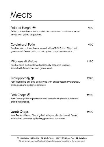 Artusi Ristorante e Bar menu 