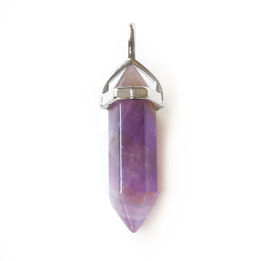 Title 2, Natural Crystal Hexagon Prism Pendant Necklace,...
