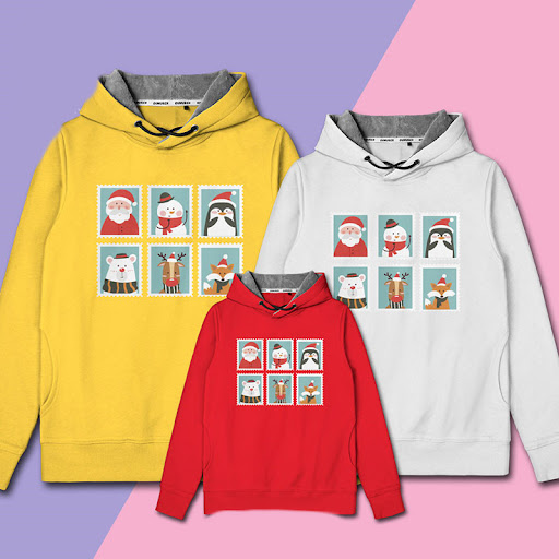Title 2, Christmas Theme Old Man Hooded Sweater, Mens a...