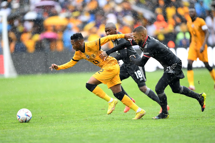 Mduduzi Shabalala of Kaizer Chiefs during the Carling Black Label Cup, Semi-Final match between Orlando Pirates and Kaizer Chiefs at FNB Stadium on November 12, 2022 in Johannesburg, South Africa.