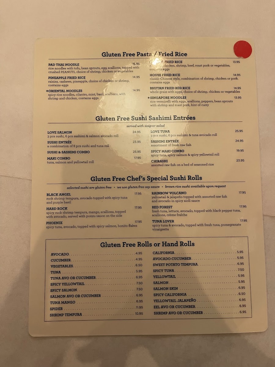 GF menu