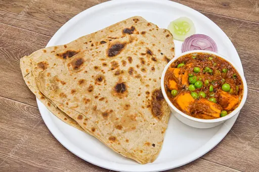 Mutter Paneer With 3 Plain Paratha